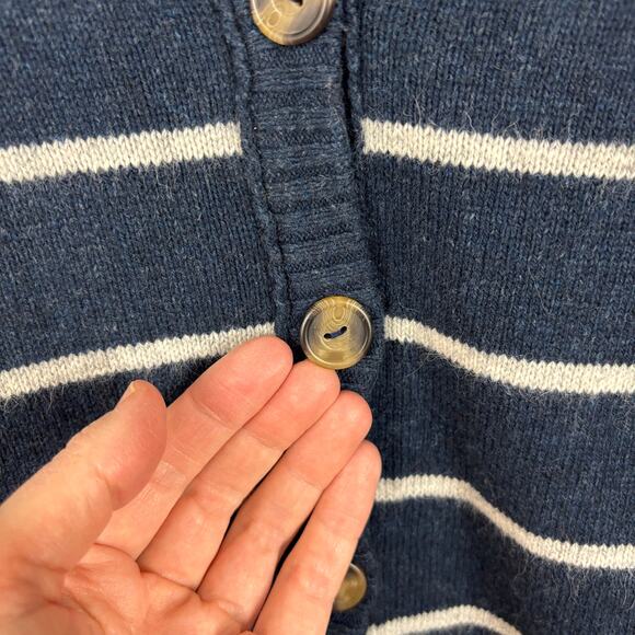 Vintage Y2K Hollister Striped Deep V Long Cardigan Sweater Medium angora - Picture 5 of 8